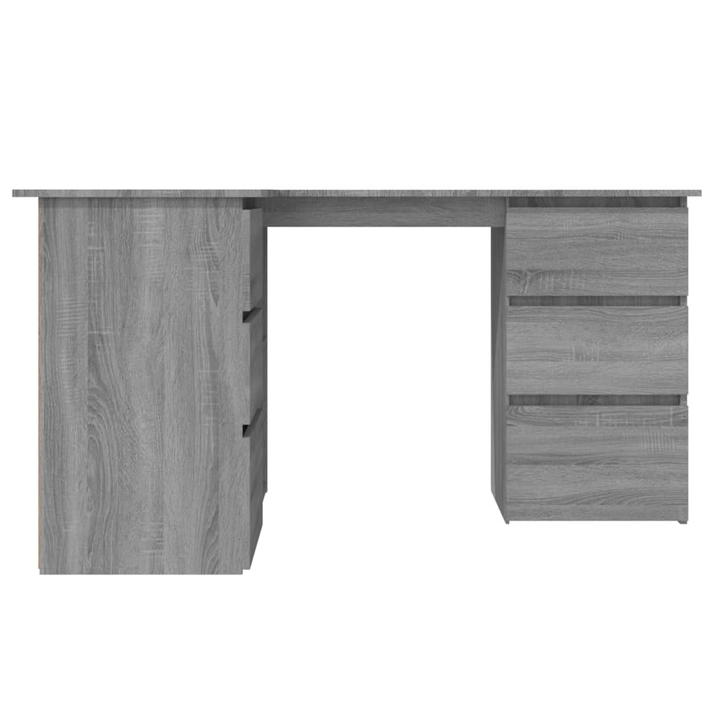 vidaXL - Eckschreibtisch Grau Sonoma 145x100x76 cm Holzwerkstoff