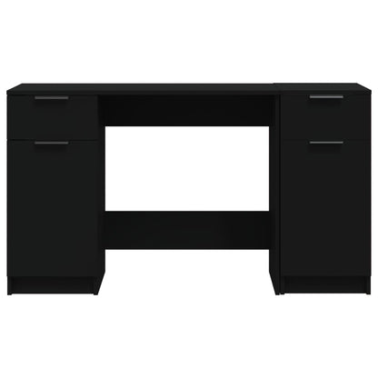 vidaXL - Schreibtisch mit Beistellschrank Schwarz Holzwerkstoff