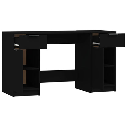 vidaXL - Schreibtisch mit Beistellschrank Schwarz Holzwerkstoff