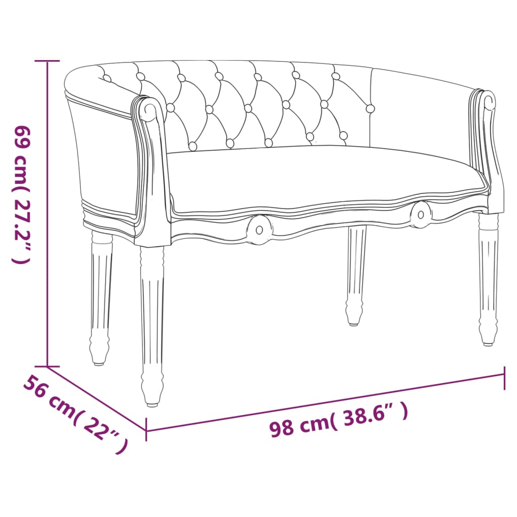 Sitzbank, Bank zum Sitzen, 98x56x69 cm, Maximale Tragfähigkeit (pro Sitz ) 110 kg, Leinen, vidaXL, 7