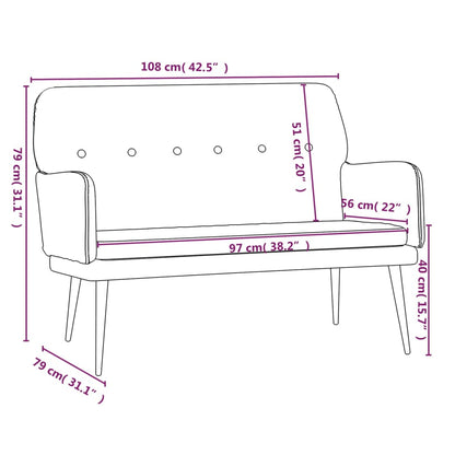 Sitzbank, und Rückenlehne, Bank zum Sitzen, 108x79x79 cm, Samt, Schwarz, vidaXL, 6