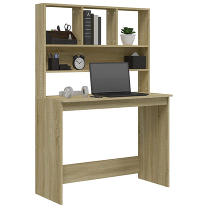 vidaXL - Schreibtisch mit Regal Sonoma-Eiche 102x45x148 cm Holzwerkstoff