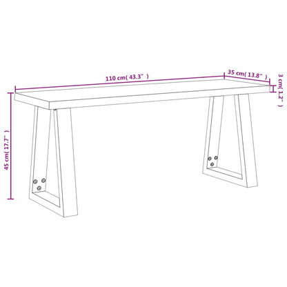 Sitzbank, Bank Baumkante 110 cm Massivholz Akazie, vidaXL, 9