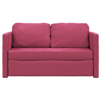 vidaXL Bodensofa mit Schlaffunktion Weinrot 122x204x55 cm Samt