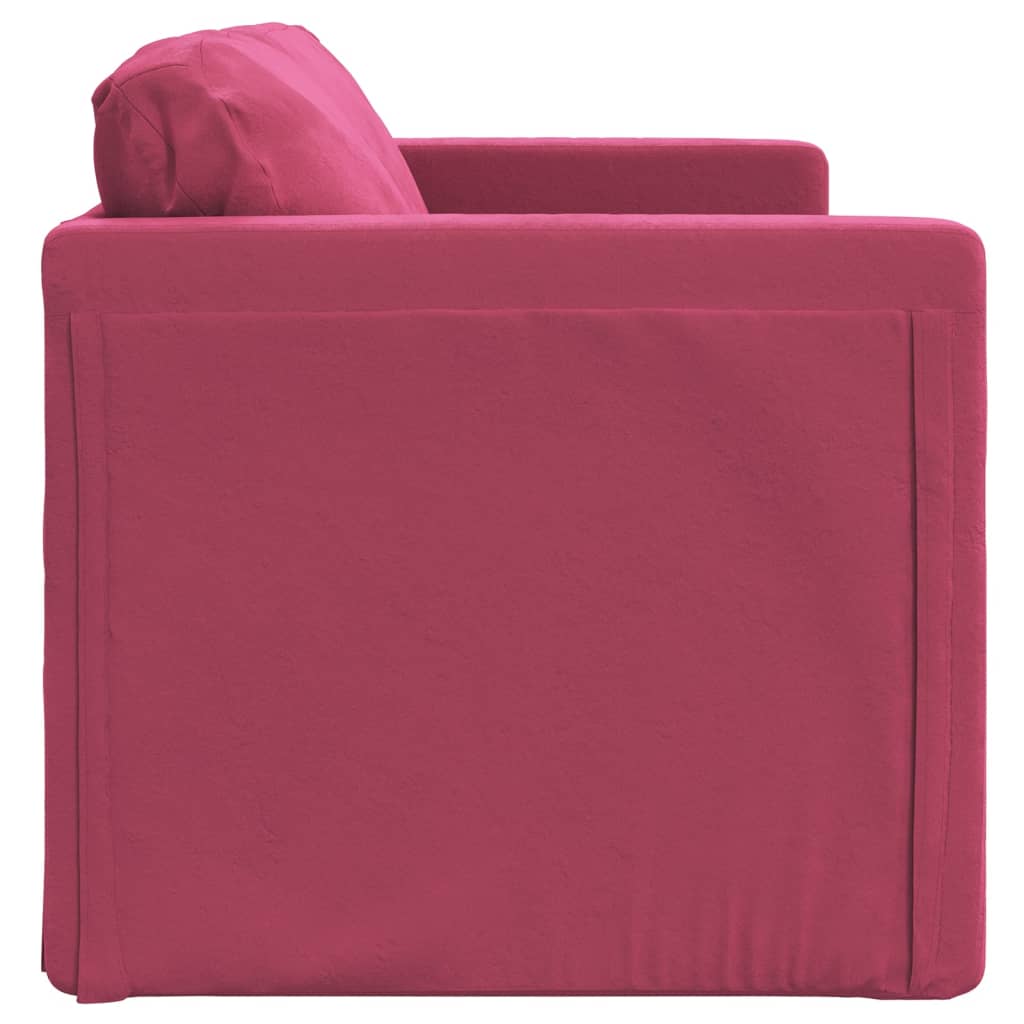 vidaXL Bodensofa mit Schlaffunktion Weinrot 122x204x55 cm Samt