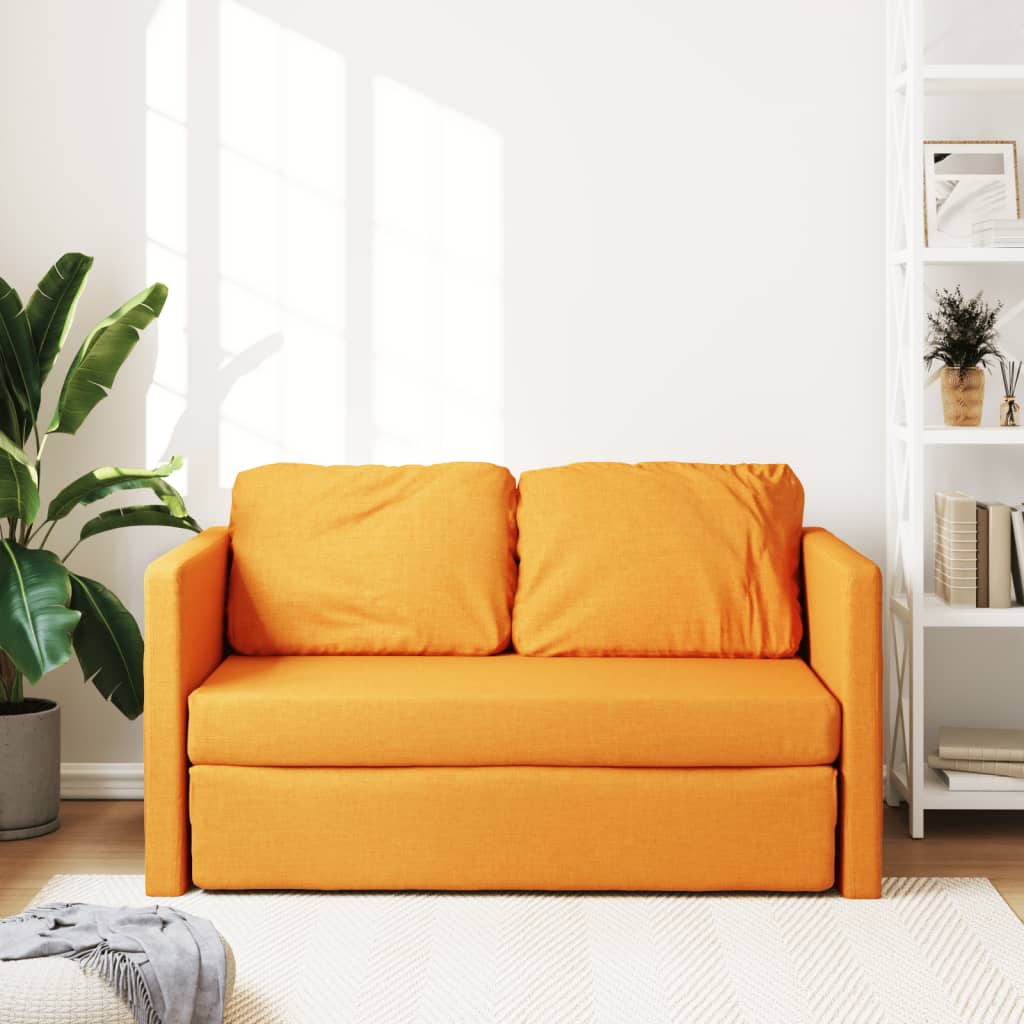 vidaXL Bodensofa mit Schlaffunktion Dunkelgelb 112x174x55 cm Stoff