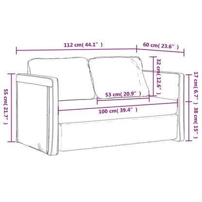 vidaXL Bodensofa mit Schlaffunktion Dunkelgelb 112x174x55 cm Stoff