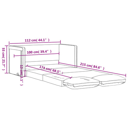 vidaXL Bodensofa mit Schlaffunktion Dunkelgelb 112x174x55 cm Stoff