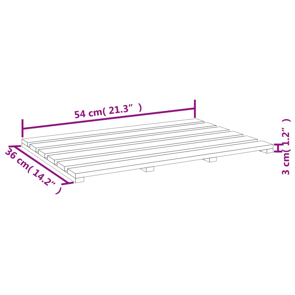 Badematte Holz, 54x36 cm, Duscheinlage, Badvorleger holz, Badteppich, Langlebiges Material Bambus , Lackbehandlung, vidaXL, 6