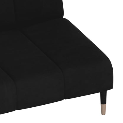 vidaXL Schlafsofa 2-Sitzer Schwarz Samt