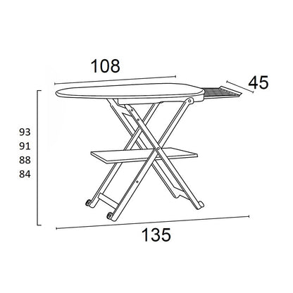 Bügeltisch, Bügelbrett Holz, Gestell aus massiver Buche, Bügelbrett Klappbar, Höhenverstellbar, Made in Italy, Stirocomodo, 5
