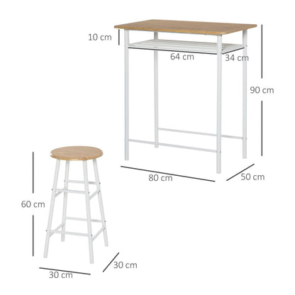 Bartisch mit stühlen, 3er Set, Bartisch mit Barhocker, Bartisch Küche mit 2 Stühlen, Stehtisch & Barhocker HOMCOM, 8