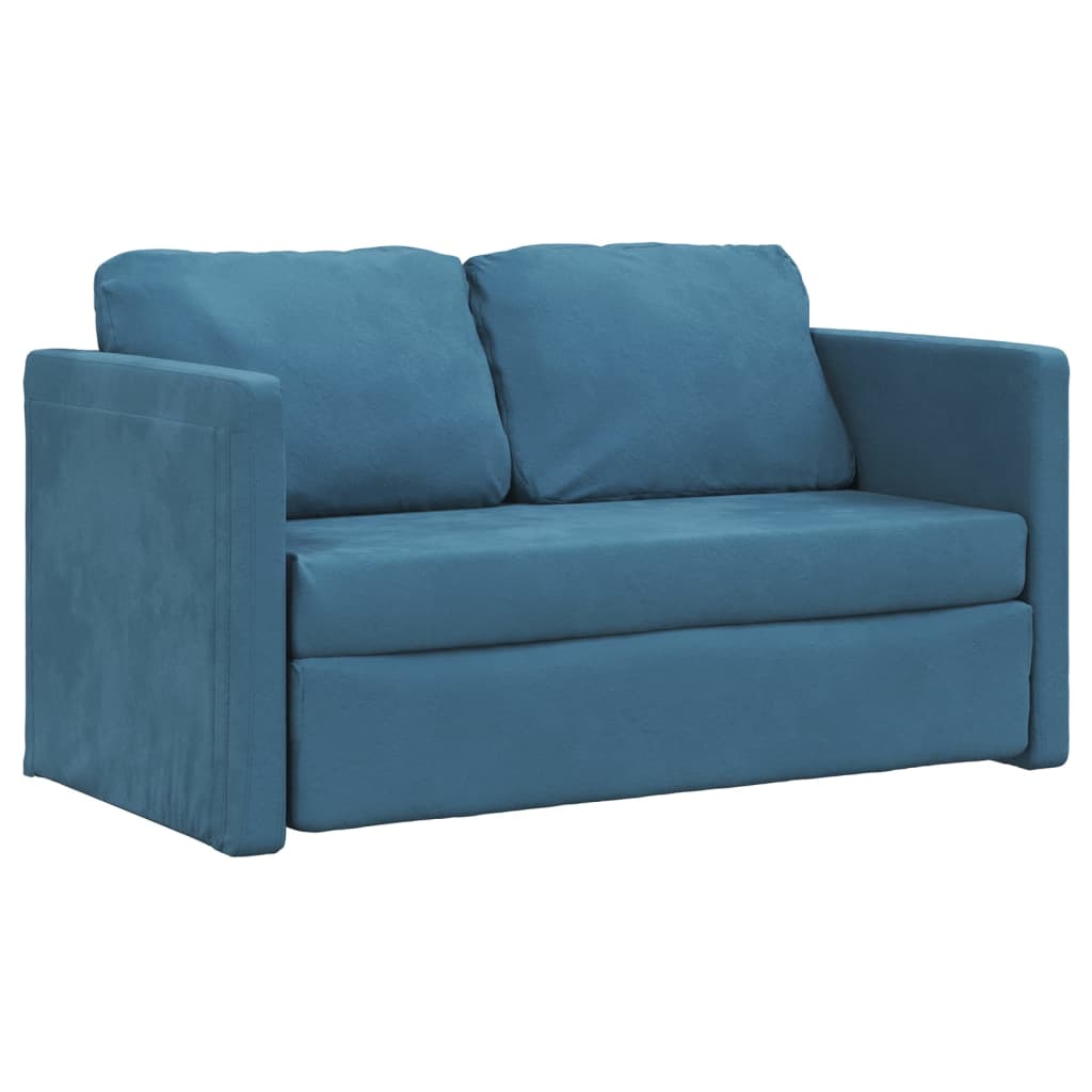 Bodensofa, Boden Sofa, Bodencouch, Bodensofa mit Schlaffunktion,122x204x55 cm, Samt, Blau,vidaXL, 3