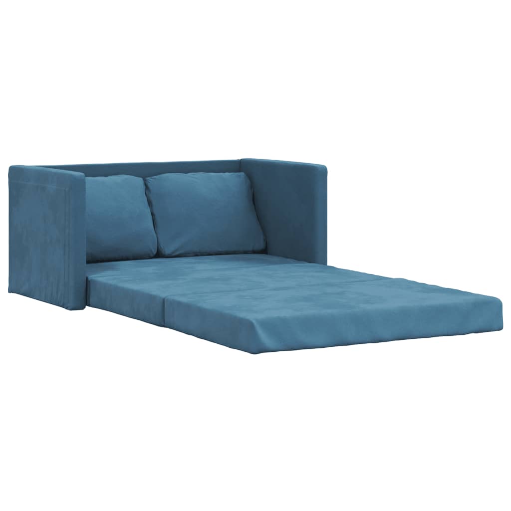 Bodensofa, Boden Sofa, Bodencouch, Bodensofa mit Schlaffunktion,122x204x55 cm, Samt, Blau,vidaXL, 4