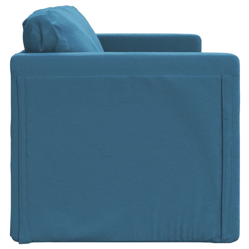 Bodensofa, Boden Sofa, Bodencouch, Bodensofa mit Schlaffunktion,122x204x55 cm, Samt, Blau,vidaXL, 5