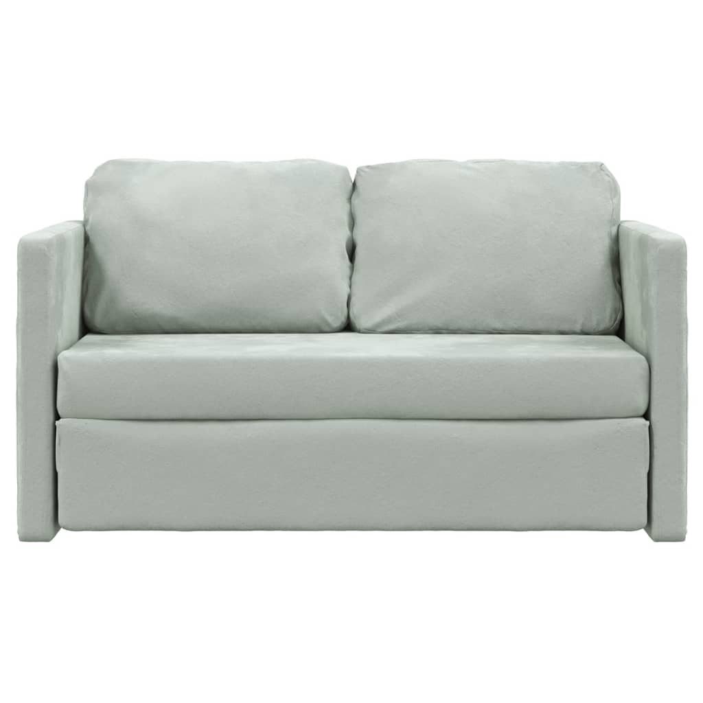 Bodensofa, Boden Sofa, Bodencouch, Bodensofa mit Schlaffunktion, 122x204x55 cm, Samt, Hellgrau, vidaXL, 4