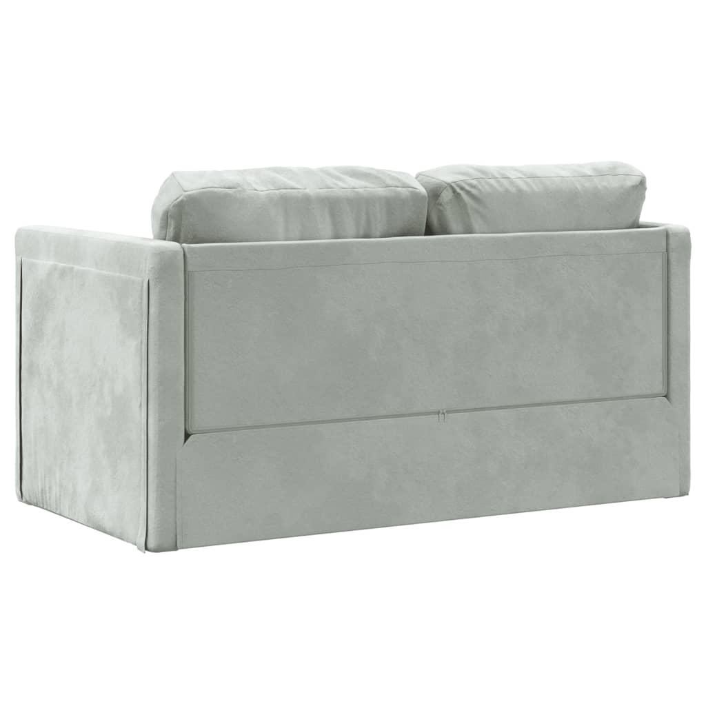 Bodensofa, Boden Sofa, Bodencouch, Bodensofa mit Schlaffunktion, 122x204x55 cm, Samt, Hellgrau, vidaXL, 6
