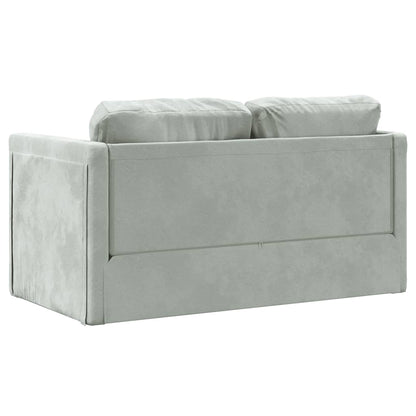 Bodensofa, Boden Sofa, Bodencouch, Bodensofa mit Schlaffunktion, 122x204x55 cm, Samt, Hellgrau, vidaXL, 6