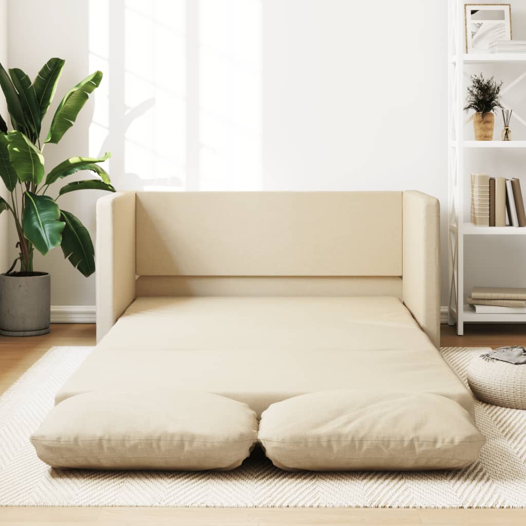Bodensofa, Boden Sofa, Bodencouch, Bodensofa mit Schlaffunktion, Bodensofa klappbar, Stoff, Creme, vidaXL, 1