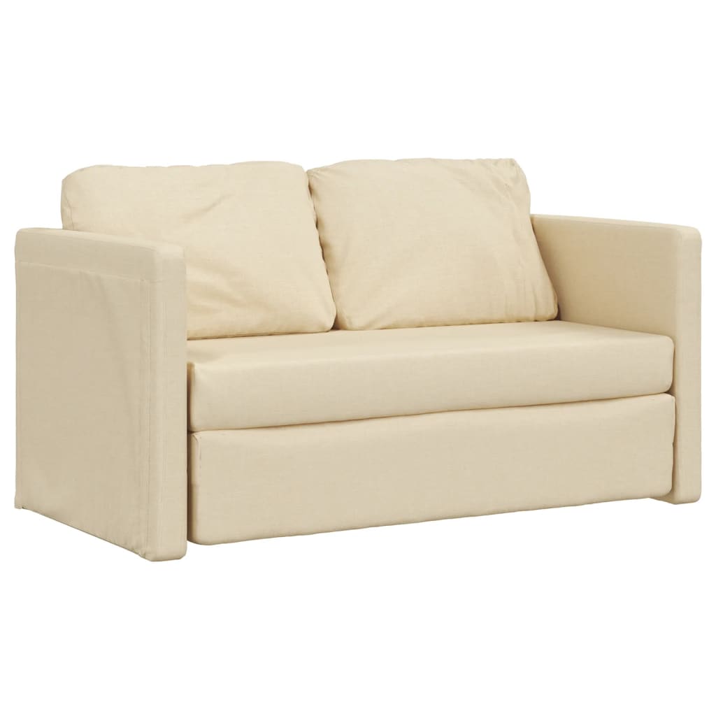 Bodensofa, Boden Sofa, Bodencouch, Bodensofa mit Schlaffunktion, Bodensofa klappbar, Stoff, Creme, vidaXL, 3