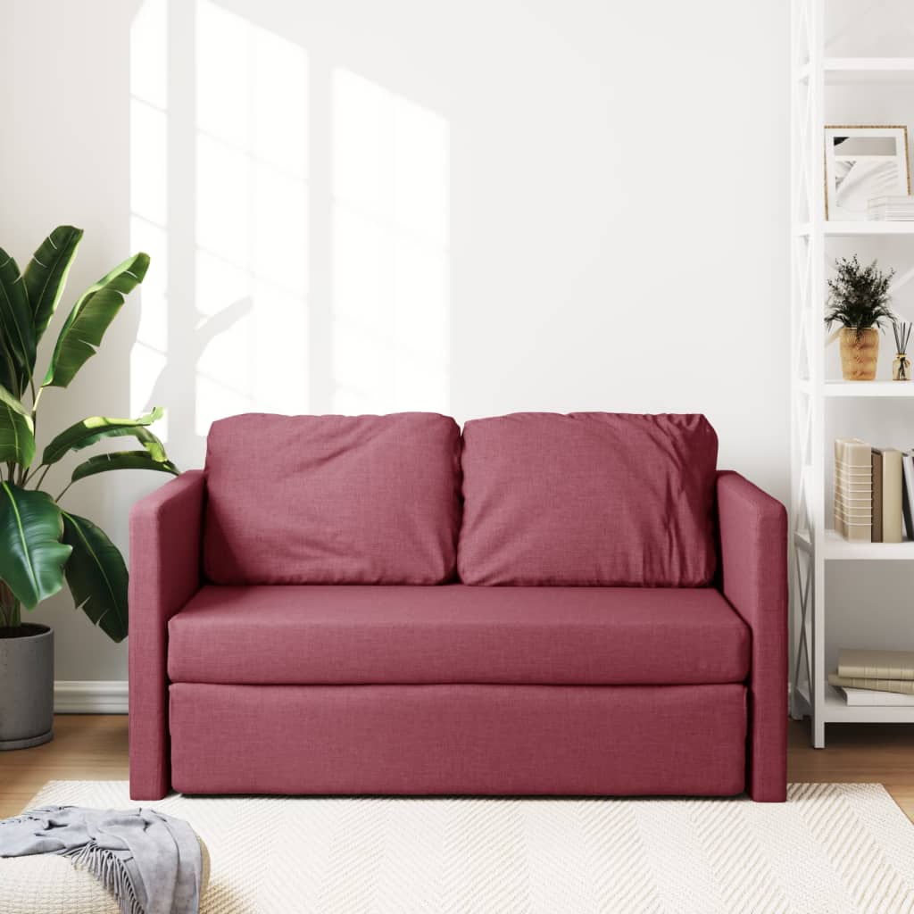 Bodensofa, Boden sofa, Bodencouch, Bodensofa mit Schlaffunktion, Bodensofa klappbar, Stoff, Weinrot, vidaXL, 11