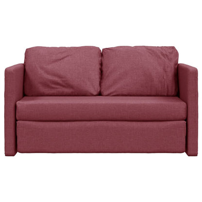 Bodensofa, Boden sofa, Bodencouch, Bodensofa mit Schlaffunktion, Bodensofa klappbar, Stoff, Weinrot, vidaXL, 3