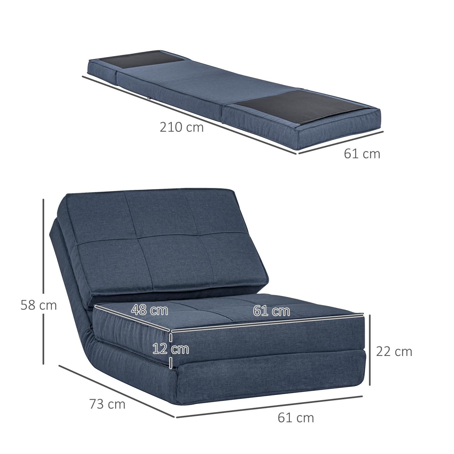Bodensofa, Bodensessel klappbar Schlafsessel Bodenstuhl 5-stuhfig verstellbar Klappsessel Schlafsofa, HOMCOM, 6