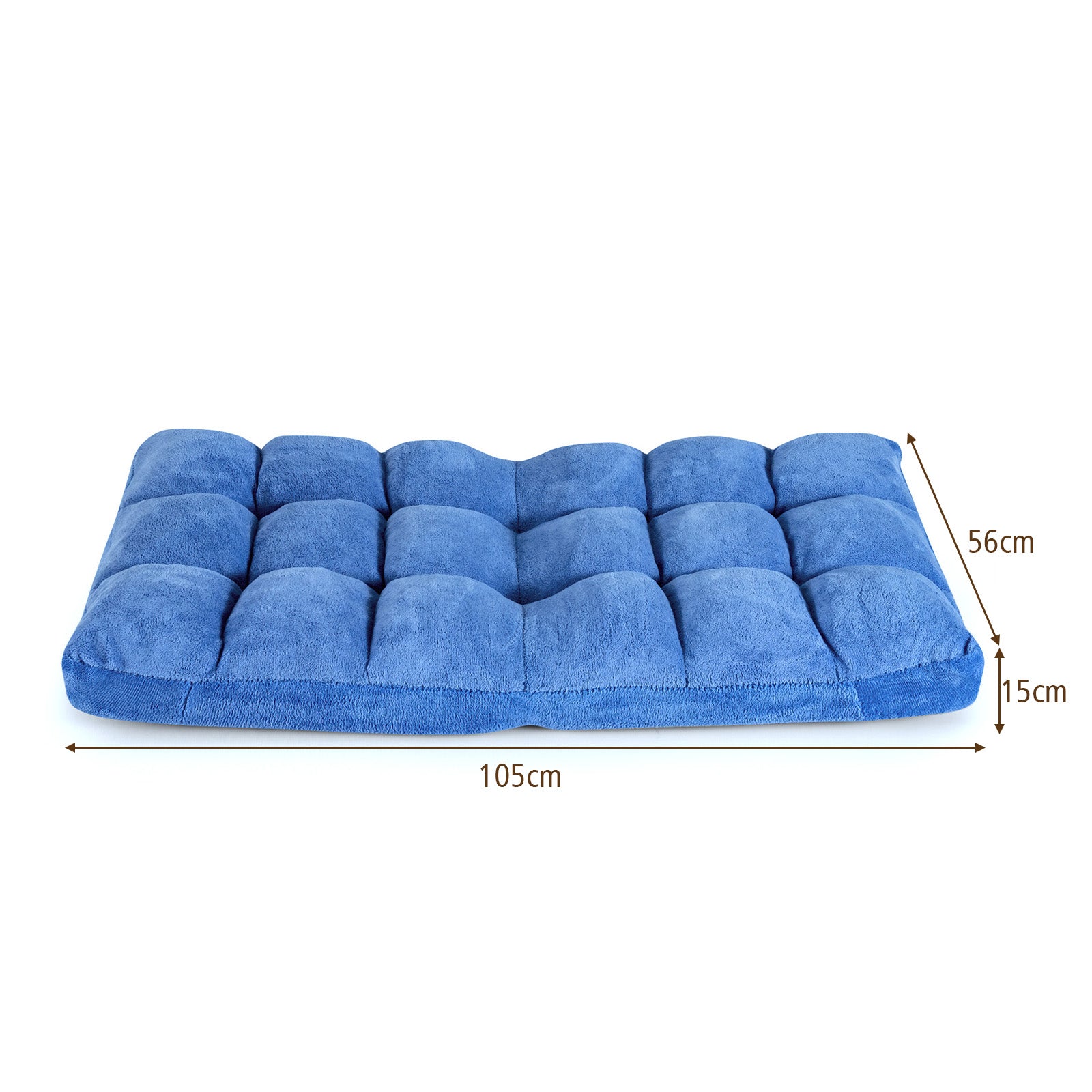 Bodensofa, Bodenstuhl verstellbar Bodensessel mit Rückenlehne Bodenkissen 105 x 56 x 15 cm Blau, Costway, 3