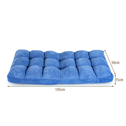 Bodensofa, Bodenstuhl verstellbar Bodensessel mit Rückenlehne Bodenkissen 105 x 56 x 15 cm Blau, Costway, 3