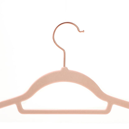 Kleiderbügel Samt, 30er Set, Hosenbügel, 43,5cm, Samtbügel, mit Stange für Krawatten, Roségold-Rosa, SONGMICS, 6