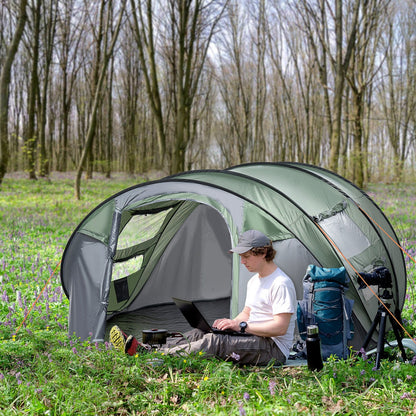 Campingzelt, Outdoor zelt, Stabile zelte, für 4-5 Personen, Kuppelzelt, mit Heringen, Polyester & B3 Gitter, Outsunny