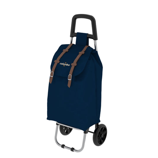 Colombo SMART - Einkaufstrolley, Einkaufswagen, mit Rädern, wasserdichter Tasche, 40 Liter, Blau