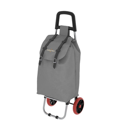 Colombo SMART - Einkaufstrolley, Einkaufswagen, mit Rädern, wasserdichter Tasche, 40 Liter, Grau