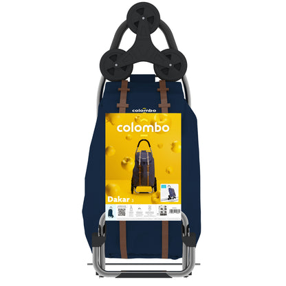 Einkaufstrolley, Einkaufswagen, mit wasserdichter Polyester-Tasche, mit Kühlfach, große Kapazität 50 Liter, blau, Colombo DAKAR 3, 2