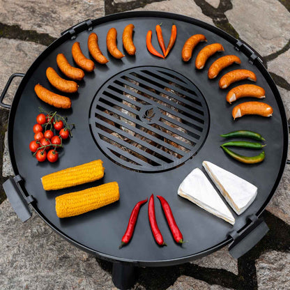 Grillplatte für Feuerschale mit Grillrost und 4 Griffen - Dia. 102cm, Cook King, Hergestellt in Europa, 1
