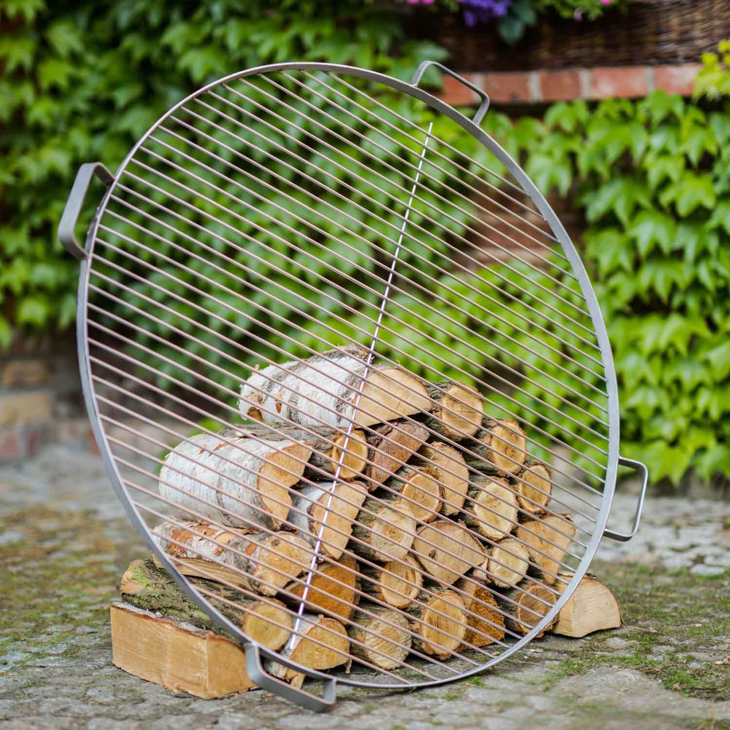 Grillrost mit 4 Griffen aus Edelstahl für Feuerschale - Dia. 80cm, Cook King, 2