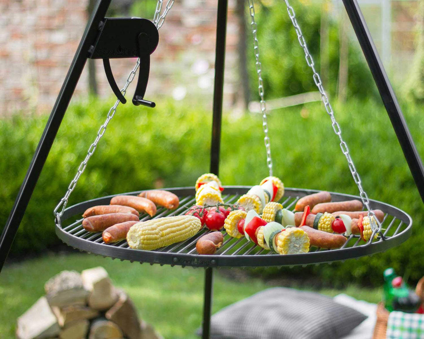 Schwenkgrill 180 cm - Grillrost aus Rohstahl + Kurbel - Dia. 70cm, Cook King, 5