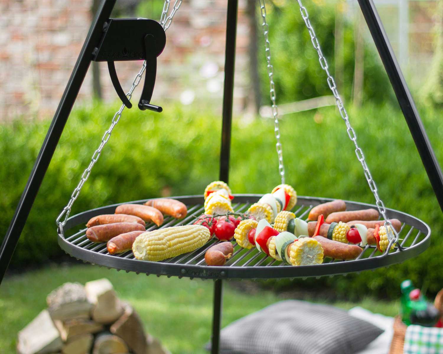 Schwenkgrill 180 cm - Grillrost aus Rohstahl + Kurbel - Dia. 70cm, Cook King, 5