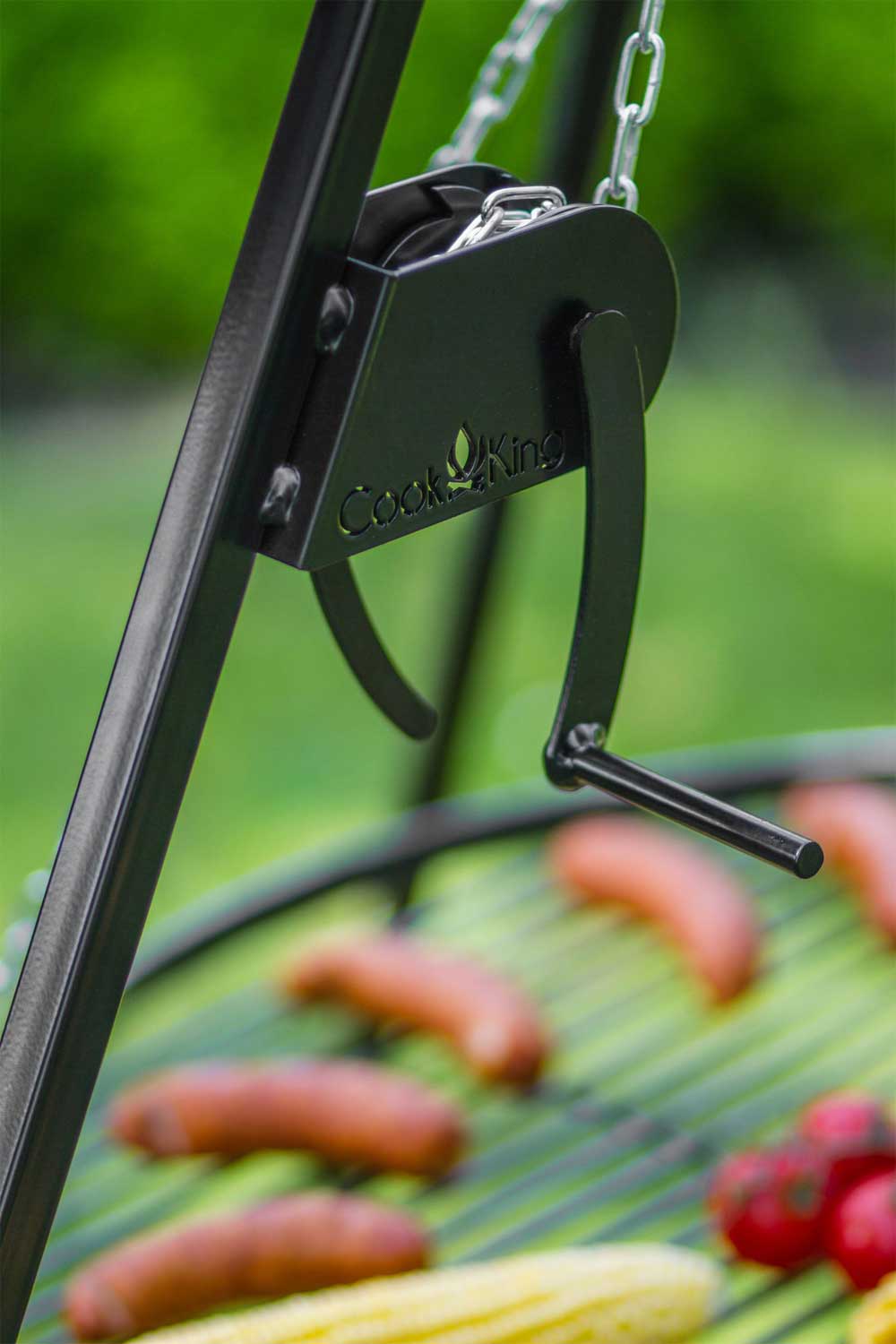 Schwenkgrill 180 cm - Grillrost aus Rohstahl + Kurbel - Dia. 80cm, Cook King, 6
