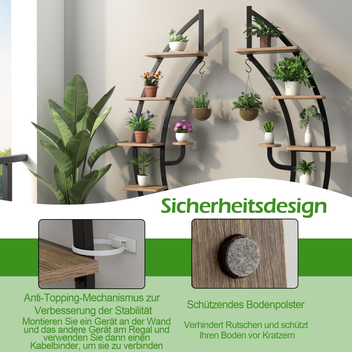 Pflanzenregal, Blumenständer, 6-Stufiger, 2 Stück –