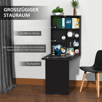 HOMCOM - Wandklapptisch Klappschreibtisch Computertisch mit Tafel Schwarz 60x94,5x147cm