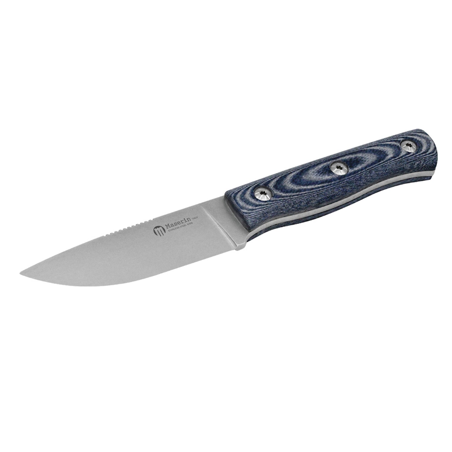 EDC Messer, mit Drop-Point-Klinge und Denim-Micarta-Griff, M390 Stahl, Maserin Path, 1