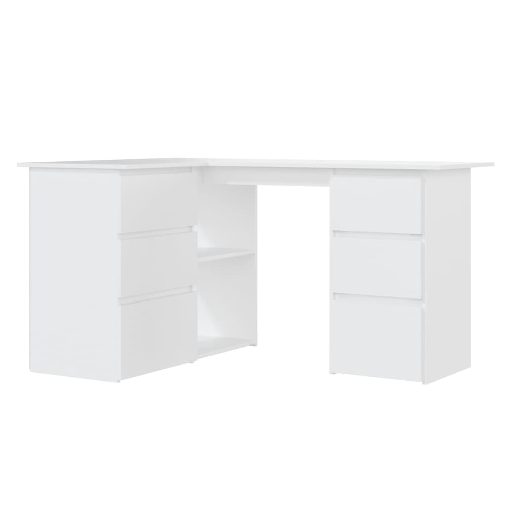 Eckschreibtisch, Schreibtisch Ecke, Schreibtisch Holz, Eck Schreibtisch, Schreibtisch L Form, Eckschreibtisch Weiß, vidaXL, 3
