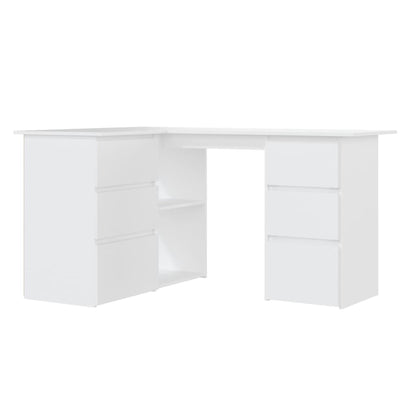 Eckschreibtisch, Schreibtisch Ecke, Schreibtisch Holz, Eck Schreibtisch, Schreibtisch L Form, Eckschreibtisch Weiß, vidaXL, 3