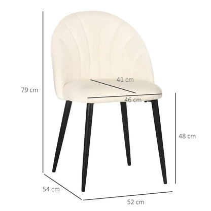 Esszimmerstühle, Esstisch stühle, Küchenstühle, 2er-Set, Polsterstuhl mit Rückenlehne, Essstuhl, Crème, HOMCOM, 2