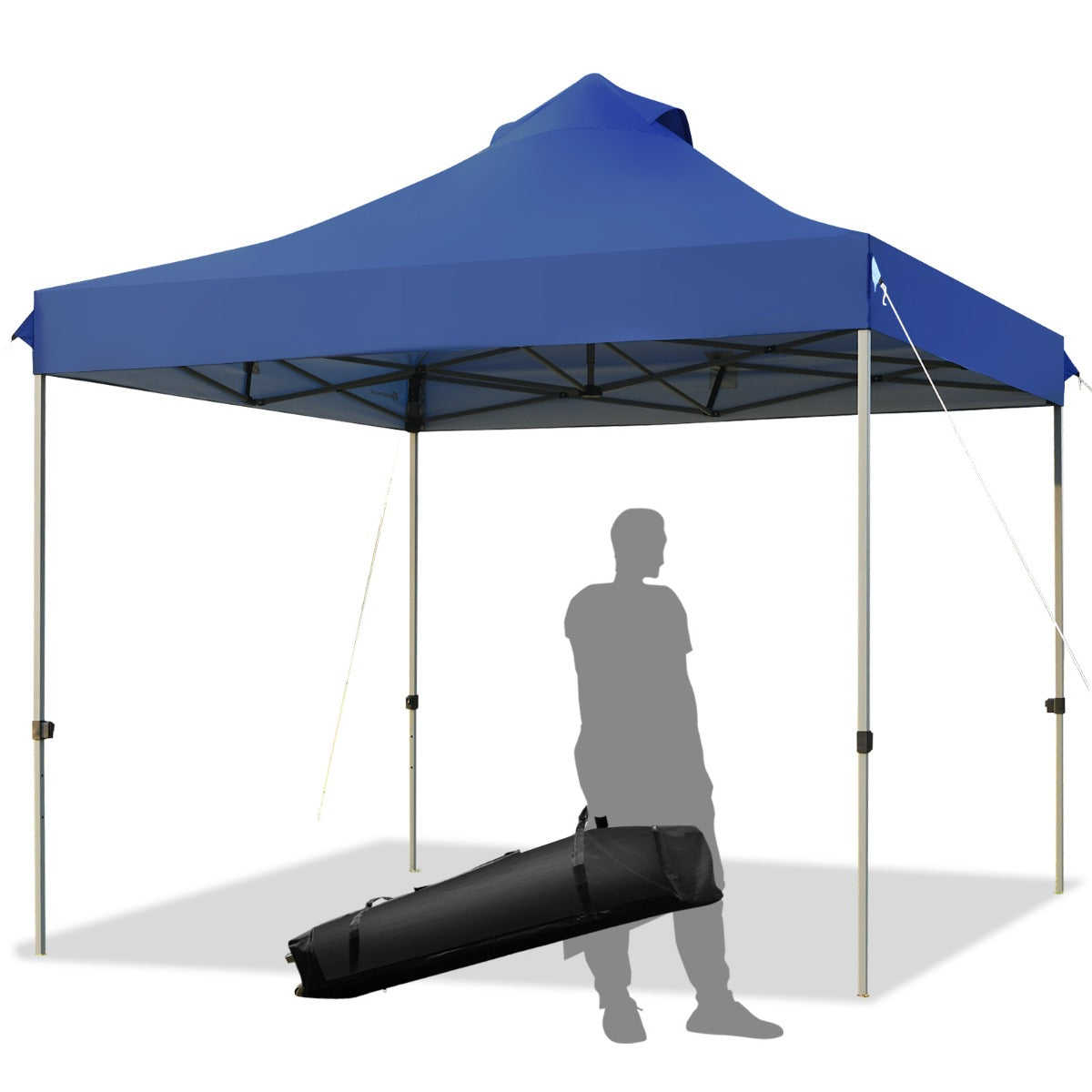 Gartenpavillon, Faltpavillon 3x3 -m, Pavillon Faltbar wasserdicht stabil Winterfest Partyzelt, Blau, Costway, 3