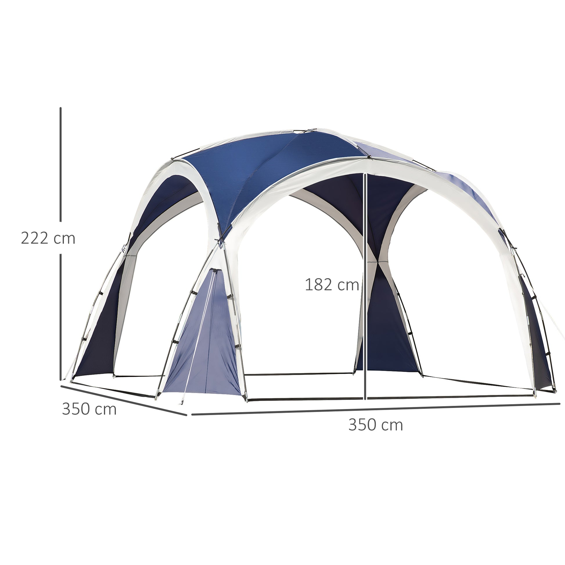 Faltpavillon, Kuppelzelt, für 6 bis 8 Personen, Outsunny –
