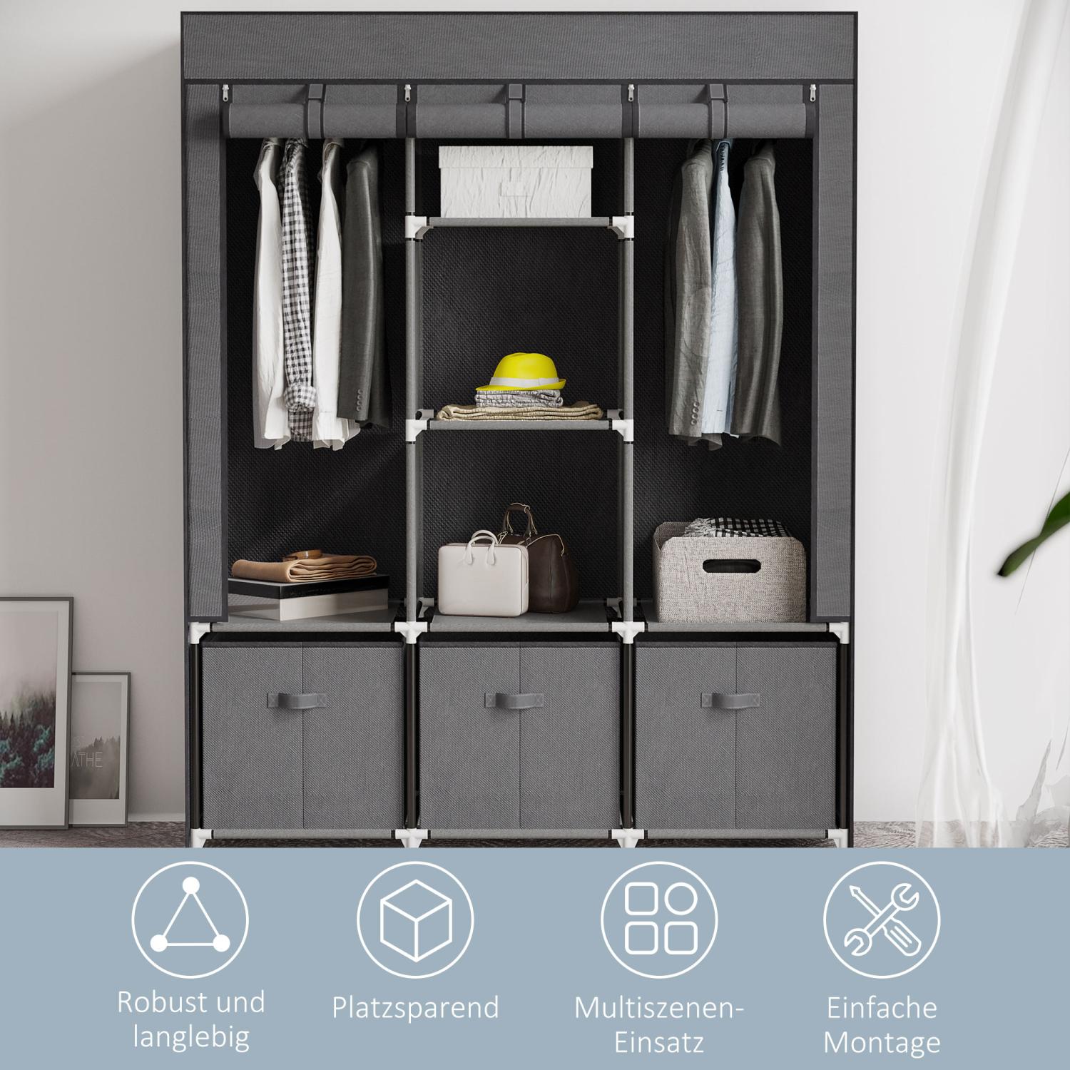 Faltshrank, Faltbarer Kleiderschrank, Faltbarer Schrank, Kleiderschrank Faltbar, Klappbarer Kleiderschrank, 1