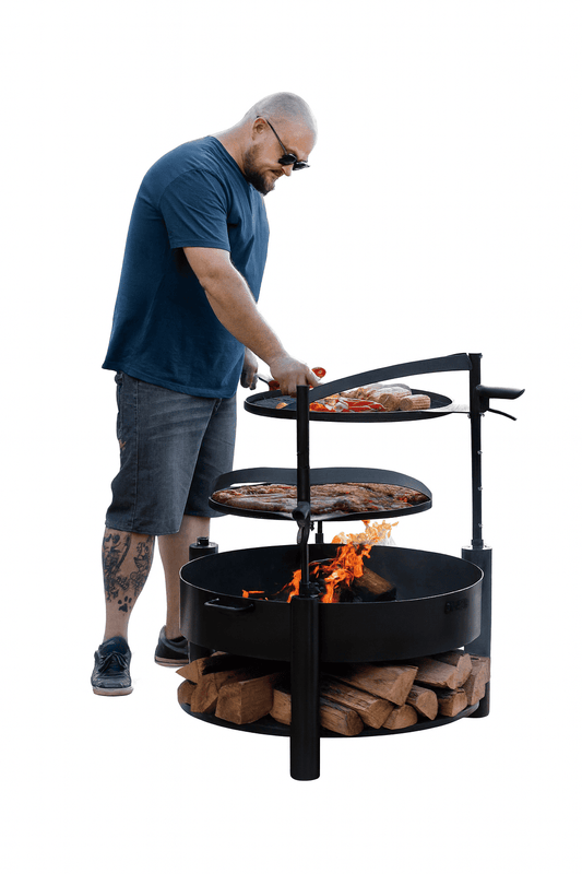 Feuerschale, 80 cm, Feuerschale groß, Set mit 2 Grillrost, Cook King