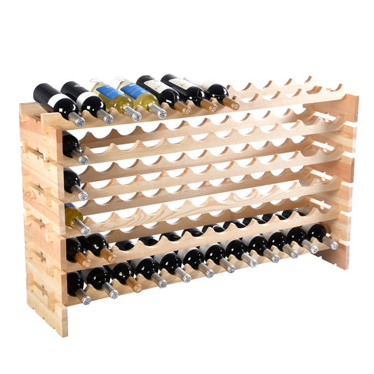 Weinregal, Flaschenregal, Weinregal holz, Weinständer 72 Flaschen Holzregal Weinschrank, Costway, 1
